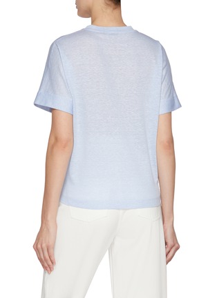 Back View - Click To Enlarge - PESERICO - Drawstring Hem Flax Cotton T-shirt