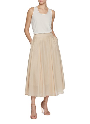 Figure View - Click To Enlarge - PESERICO - Asymmetric Hem Cotton Skirt