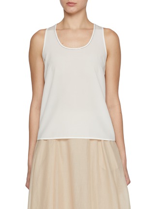 Main View - Click To Enlarge - PESERICO - Scoop Neck Monili Trim Tank