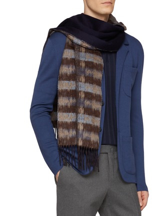 Figure View - Click To Enlarge - PIACENZA 1733 - Bicolour Striped Silk Cashmere Scarf