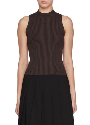 Main View - Click To Enlarge - MO&CO. - High Neck Ribbed Knit Vest