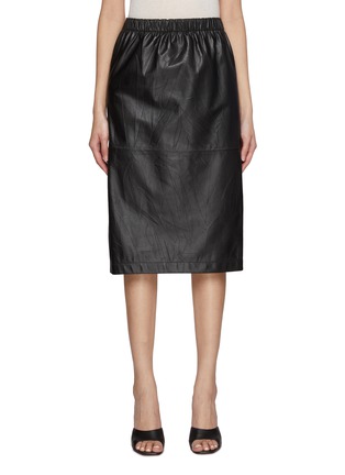 FABIANA FILIPPI | Elastic Waist Leather Midi Skirt