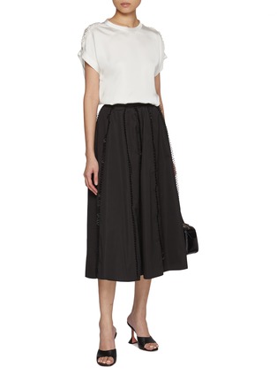 Figure View - Click To Enlarge - FABIANA FILIPPI - Embroidered Piping Poplin Circle Skirt