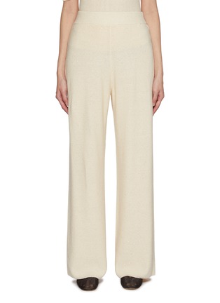 Main View - Click To Enlarge - FABIANA FILIPPI - Sequin Cotton Linen Knit Pants