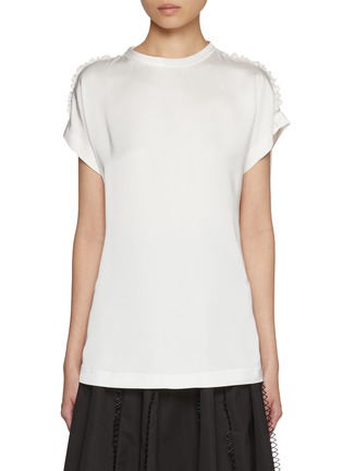 Main View - Click To Enlarge - FABIANA FILIPPI - Ruffle Shoulder Satin Top