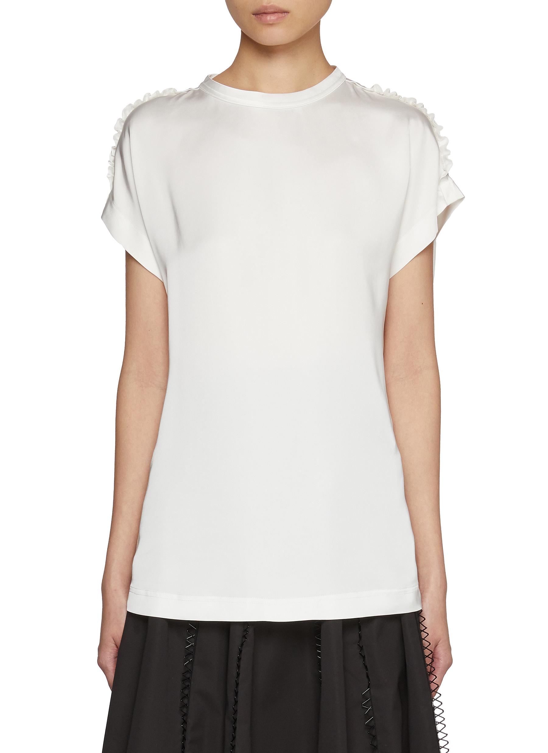 FABIANA FILIPPI | Ruffle Shoulder Satin Top | Women | Lane