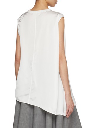 Back View - Click To Enlarge - FABIANA FILIPPI - Sleeveless Bi-fabric Cotton Satin Top