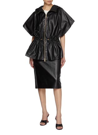 FABIANA FILIPPI | Hooded Leather Taffeta Jacket