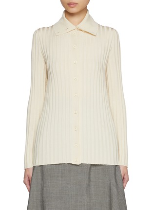 Main View - Click To Enlarge - FABIANA FILIPPI - Button Down Rib Knit Polo Top