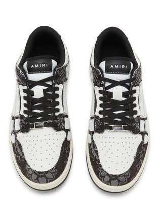 Detail View - Click To Enlarge - AMIRI - Skel Top Leather Bandana Denim Women's Sneakers