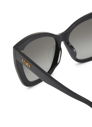 Detail View - Click To Enlarge - FENDI - Lettering Recycled Acetate Square Sunglasses