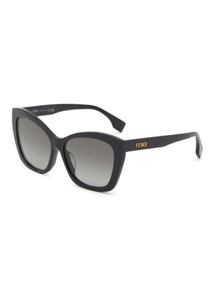 Main View - Click To Enlarge - FENDI - Lettering Recycled Acetate Square Sunglasses