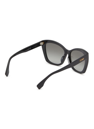 Figure View - Click To Enlarge - FENDI - Lettering Recycled Acetate Square Sunglasses