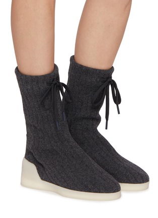 Figure View - Click To Enlarge - FEAR OF GOD SHOES - Moc Knit Wool Women's Sneakers