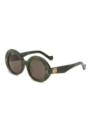 Main View - Click To Enlarge - LOEWE - Anagram Acetate Round Sunglasses