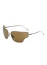 Main View - Click To Enlarge - LOEWE - Ruthenium Signature Angular Sunglasses