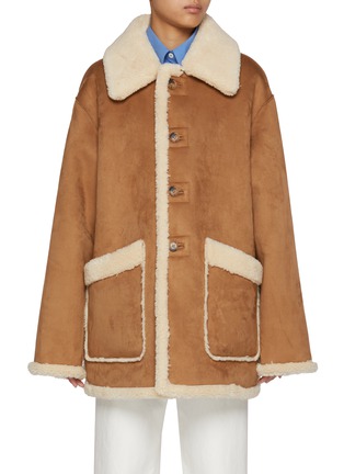 Main View - Click To Enlarge - DUNST - Unisex Reversible Faux Shearling Edges Coat