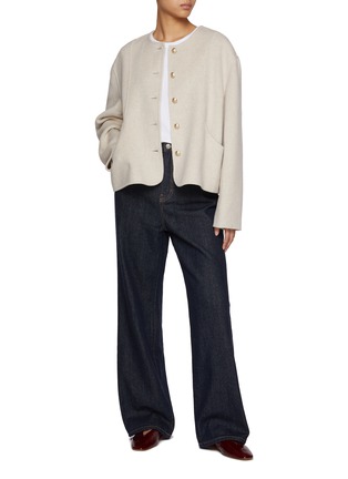 Figure View - Click To Enlarge - DUNST - Brushed Cotton Straight Leg Jeans