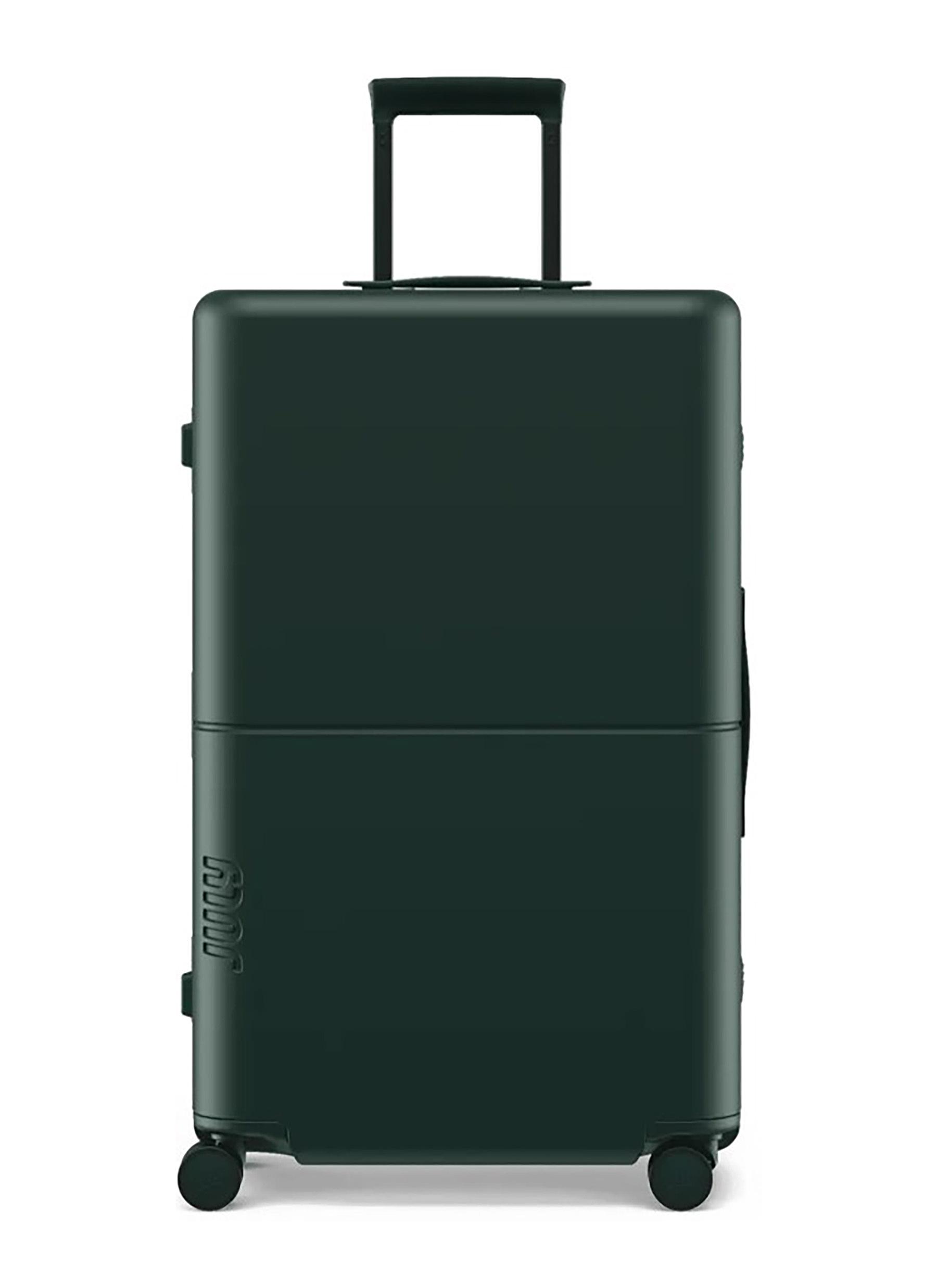 JULY | Checked Plus Trunk Suitcase — Matte Deep Green