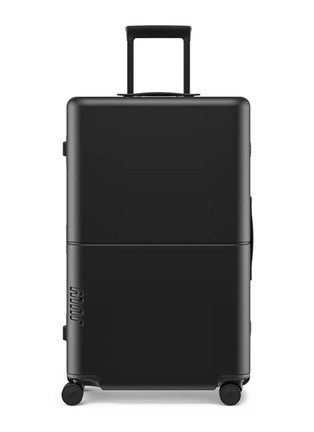 Main View - Click To Enlarge - JULY - Checked Plus Trunk Suitcase — Matte Black