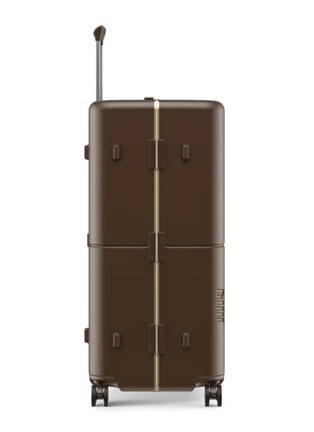 Detail View - Click To Enlarge - JULY - Checked Plus Trunk Suitcase — Matte Brown