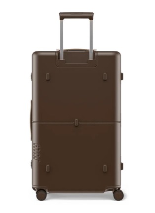  - JULY - Checked Plus Trunk Suitcase — Matte Brown