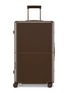 Main View - Click To Enlarge - JULY - Checked Plus Trunk Suitcase — Matte Brown