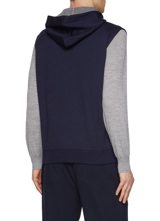 Back View - Click To Enlarge - BRUNELLO CUCINELLI - Sleeveless Zip Up Cotton Blend Hoodie