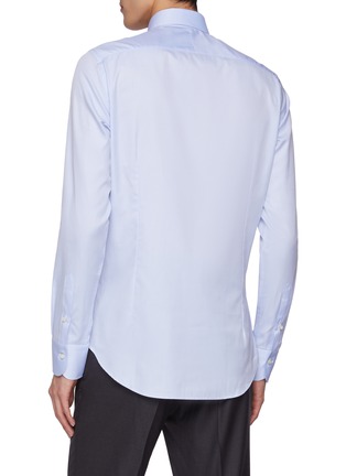 Back View - Click To Enlarge - CANALI - Point Collar Cotton Shirt