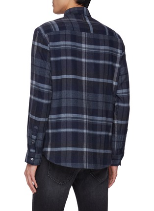 Back View - Click To Enlarge - CANALI - Chequered Cotton Flannel Shirt