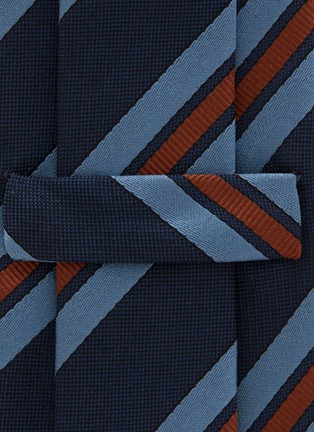 Detail View - Click To Enlarge - STEFANOBIGI MILANO - Stripes Silk Oxford Tie