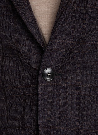  - CANALI - Single Breasted Chequered Wool Blazer