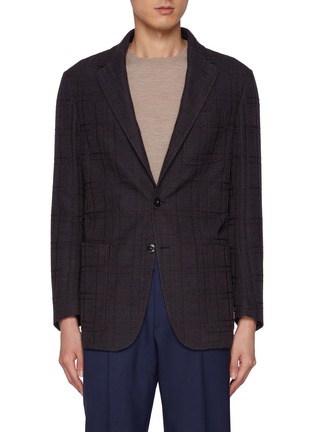 Main View - Click To Enlarge - CANALI - Single Breasted Chequered Wool Blazer