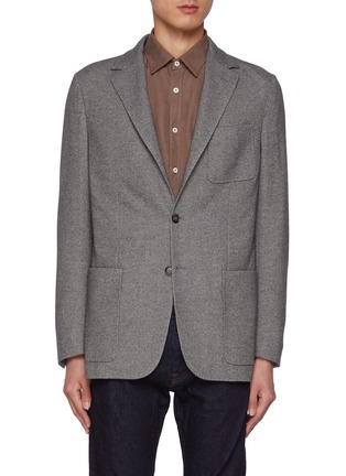 Main View - Click To Enlarge - CANALI - Single Breasted Silk Cashmere Jersey Blazer