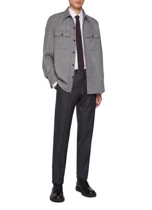 Figure View - Click To Enlarge - PT TORINO - Slim Fit Fleece Wool Pants