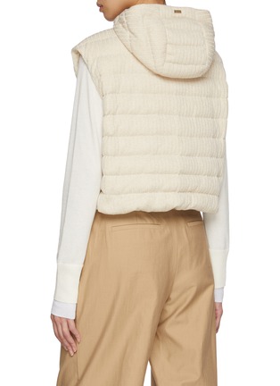 Back View - Click To Enlarge - HERNO - Lurex Knit Cropped Puffer Gilet