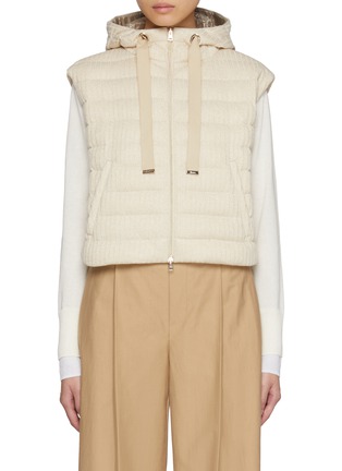 Main View - Click To Enlarge - HERNO - Lurex Knit Cropped Puffer Gilet