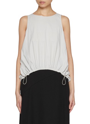 Main View - Click To Enlarge - HERNO - Pleated Back Drawcord Hem Sleeveless Top