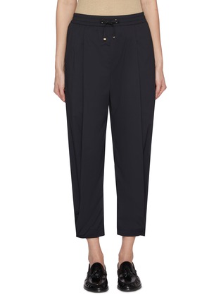 Main View - Click To Enlarge - HERNO - Drawstring Snap Button Hem Cropped Pants