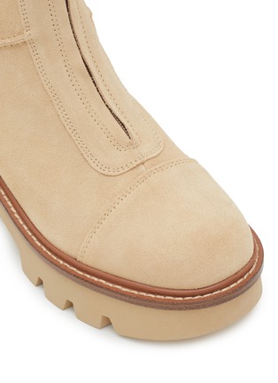 Detail View - Click To Enlarge - SAM EDELMAN - Copper Zipped Suede Ankle Boots