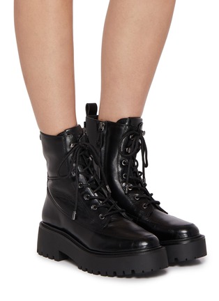 Figure View - Click To Enlarge - SAM EDELMAN - Elliot Polished Leather Combat Boots