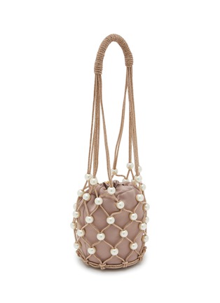 Detail View - Click To Enlarge - ROSANTICA - Small Capri Ostrica Faux Pearl Crystal Embellished Bucket Pouch