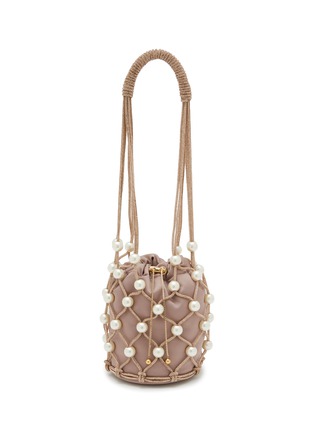 Main View - Click To Enlarge - ROSANTICA - Small Capri Ostrica Faux Pearl Crystal Embellished Bucket Pouch