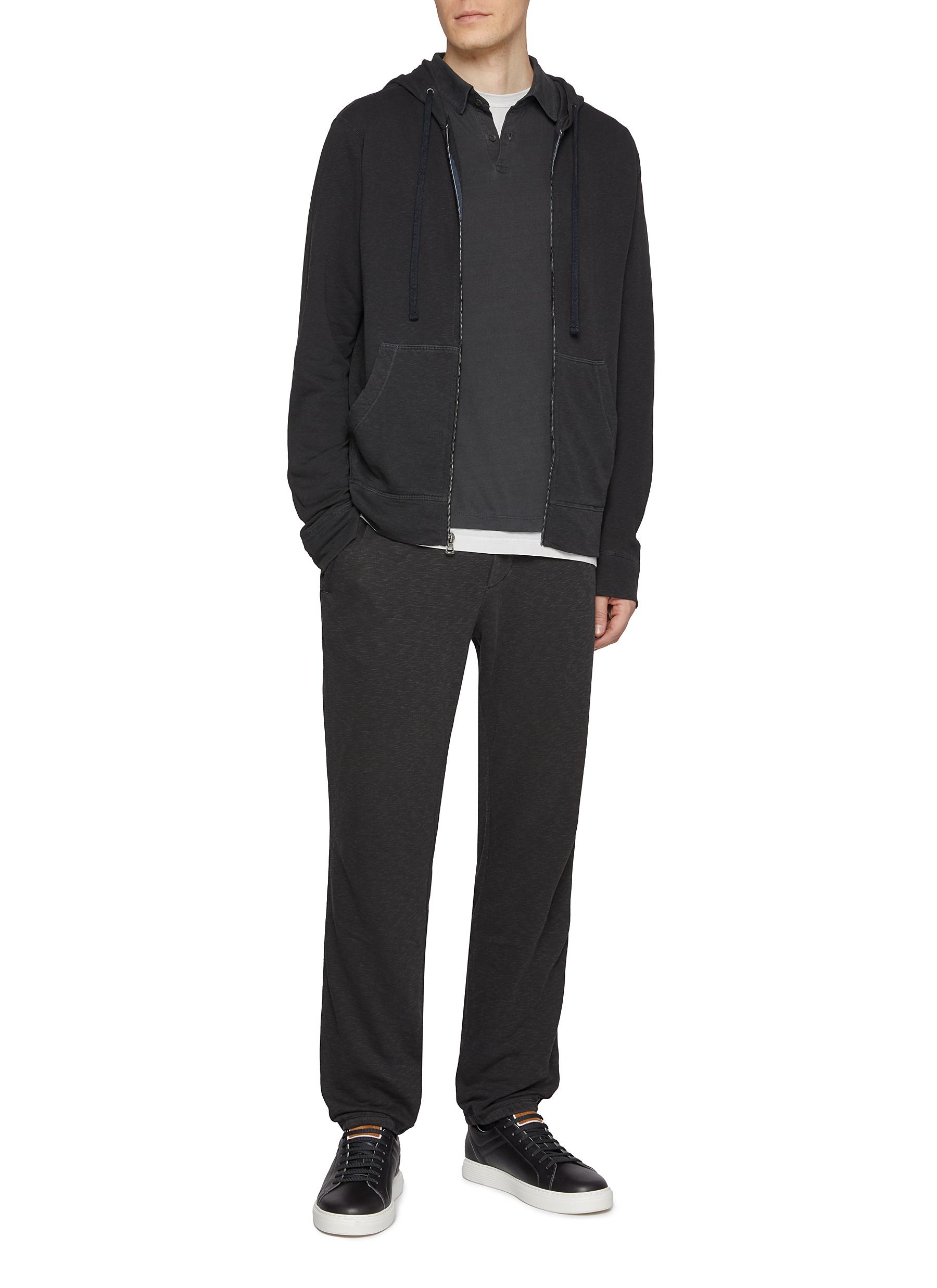 Vintage French Terry Zip Up Cotton Hoodie - Thumbnail 2