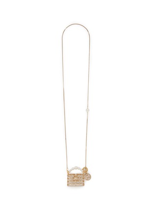 Main View - Click To Enlarge - ROSANTICA ACCESSORIES - Baby Holli Crystal Faux Pearl Brass Bag Chain