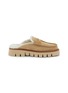 Main View - Click To Enlarge - PEDRO GARCIA  - Mocasin Suede Shearling Loafer Mules