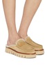 Figure View - Click To Enlarge - PEDRO GARCIA  - Mocasin Suede Shearling Loafer Mules