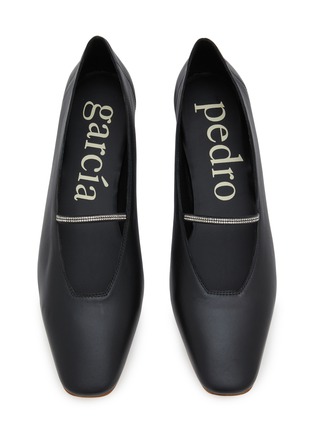 Detail View - Click To Enlarge - PEDRO GARCIA  - Tila Crystal Trimmed Leather Ballerina Flats