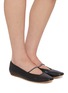 Figure View - Click To Enlarge - PEDRO GARCIA  - Tila Crystal Trimmed Leather Ballerina Flats