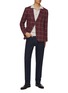 Figure View - Click To Enlarge - ISAIA - Window Pane Single Breasted Cashmere Wool Silk Linen Blazer